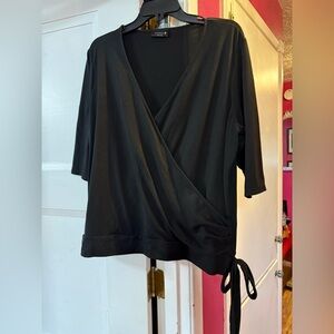 Black Wrap Blouse Soft